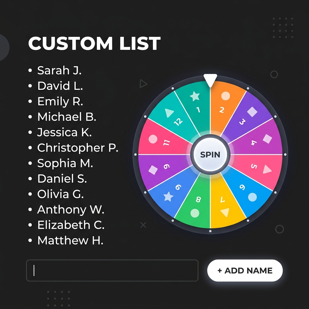 adding names to an online wheel picker